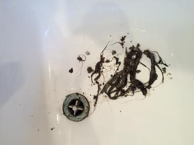 This sink wouldn't drain until Pulled out all that hair. Yuck! 